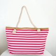 thumbnail image 4 of Women Beach Bag Large Capacity Rope Handle Canvas Casual Colorful Strip Female Shopping Tote Handbag Vacation Use, 4 of 10