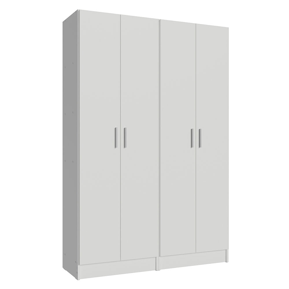 Madesa Kitchen Set 2 Pantry Storage Cabinet with 10 Utility Shelves 47"L Wooden Organization Unit for Kitchen - White