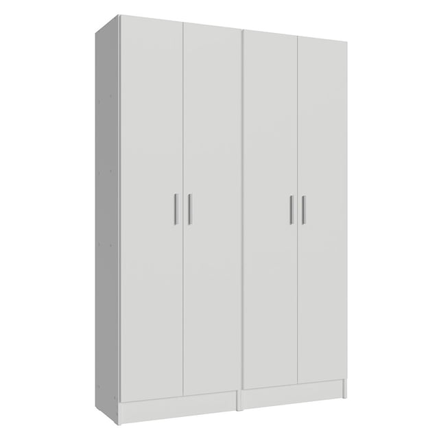 Madesa Kitchen Set 2 Pantry Storage Cabinet with 10 Utility Shelves 47"L Wooden Organization Unit for Kitchen - White