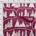 thumbnail image 3 of oneOone Cotton Poplin Magenta Fabric Mountain Pattern Craft Projects Decor Fabric Printed By The Yard 56 Inch Wide, 3 of 5