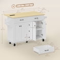 thumbnail image 3 of HOMCOM 55" Kitchen Island with Power Outlet & Drop Leaf Kitchen Cart White, 3 of 10