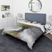 Designart - Tree with Four Seasons - Traditional Duvet Cover Set