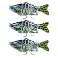 thumbnail image 1 of Lot de 3 Leurres de Pêche Eau Salée Appâts Réutilisables avec Perle Attraction Extérieure Swimbaits Artificiels Crankbait 10cm Type 6, 1 of 8