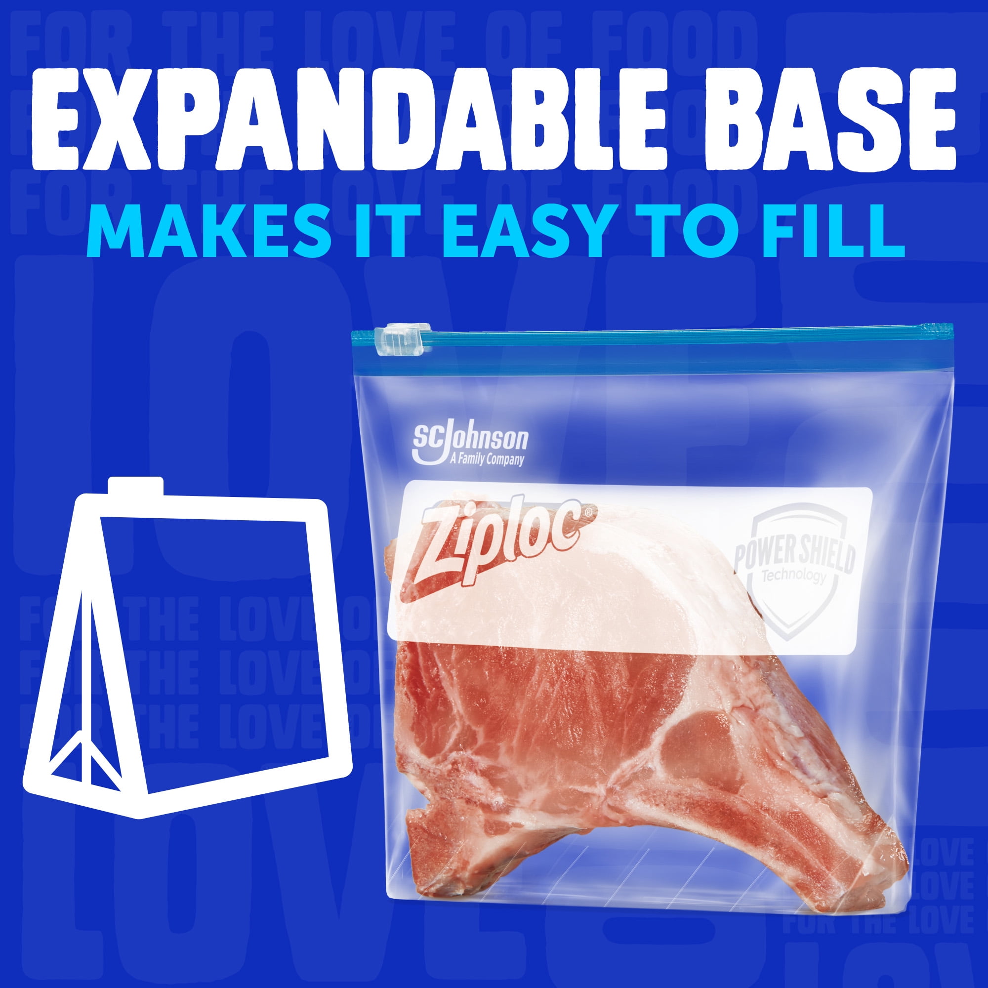Ziploc® Slider Freezer Bags with Power Seal Technology, Medium