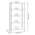 thumbnail image 4 of vidaXL 5-Layer Shelves 2 pcs Blue Steel&Engineered Wood, 4 of 5