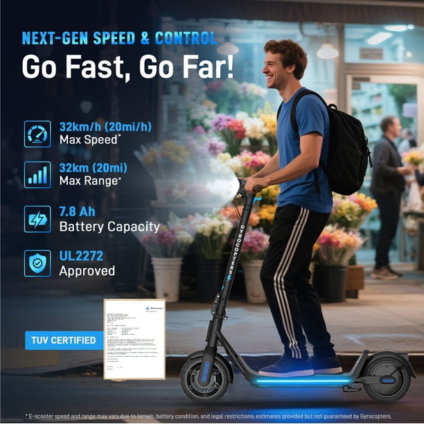 Gyrocopters FlashX Electric Scooter | Powerful Rear Wheel Drive