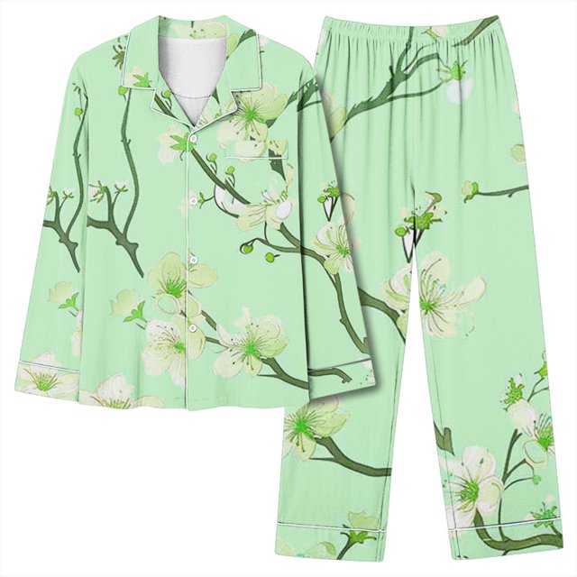 Japceit Pyjama à Manches Longues pour Femmes Femmes Décontracté Mode Imprimé Hauts Décontractés à Manches Longues Pantalons Ensemble de Pyjama Hauts à Manches Longues pour Femmes Décontracté