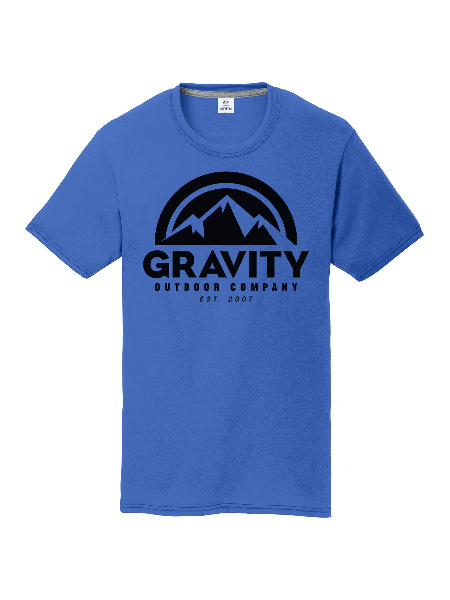 Gravity Outdoor Co. Youth Performance T-Shirt - Black Logo - Royal - Medium