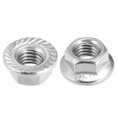 thumbnail image 1 of Unique Bargains M10 Serrated Flange Hex Lock Nuts, 316 Stainless Steel, 2 Pcs, 1 of 3