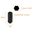 thumbnail image 2 of Unique Bargains Ball Point Set Screws, M3 x 8mm High Carbon Steel Metric Spring Hex Socket Grub Screw 20 Pack, 2 of 7