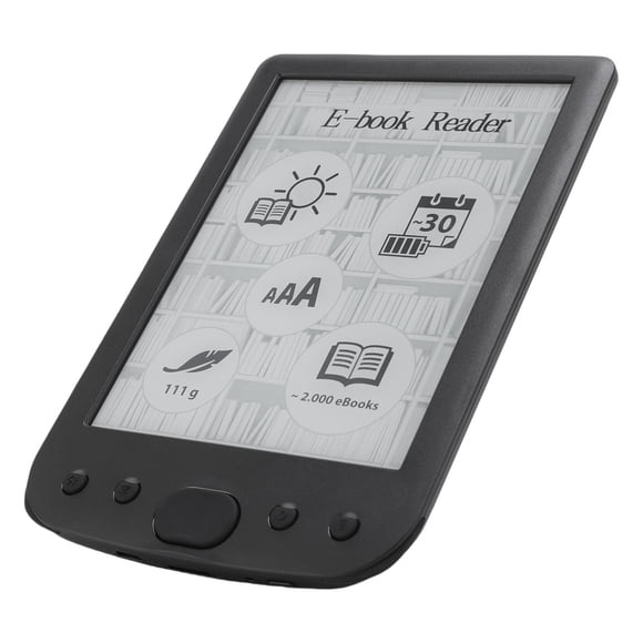 6 Inch EReader, BK6025 800x600 Touch Screen Portable Electronic Book Reader, Brightness Adjustable Eye Friendly EBook Reader with Protective Case & 2500mAh Rechargeable