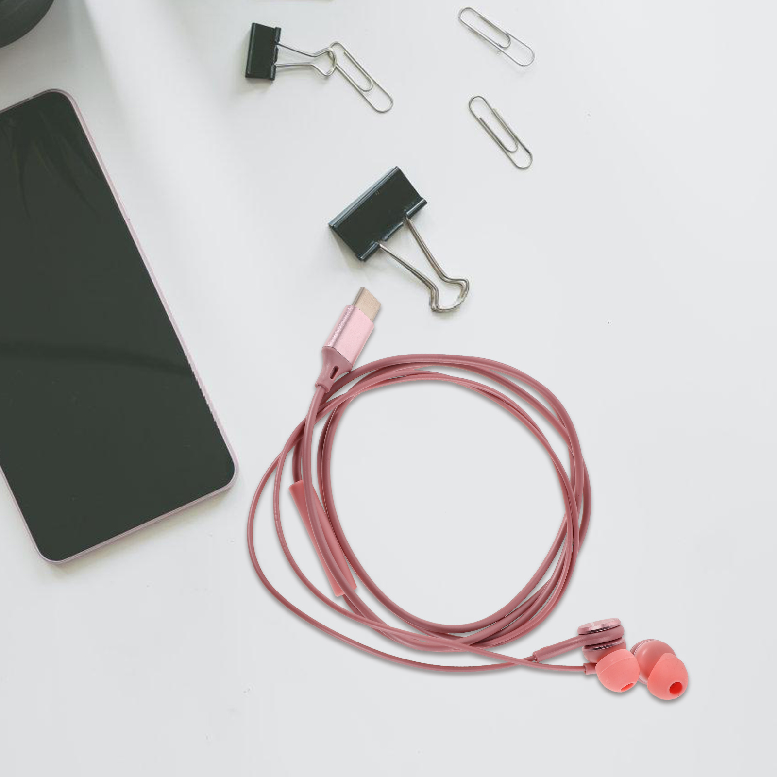 AURARMLET Back to School Wired Earbuds Pink Ergonomic Design 1Pack for Laptops