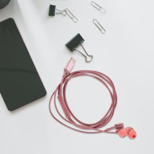 AURARMLET Back to School Wired Earbuds Pink Ergonomic Design 1Pack for Laptops