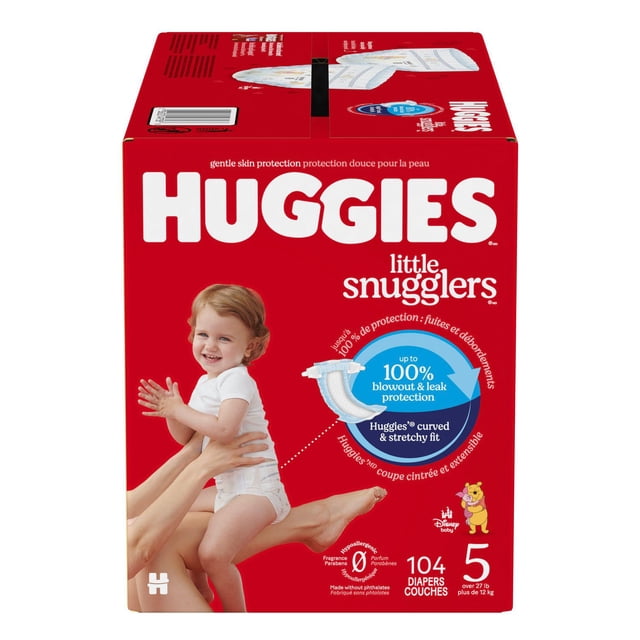 Huggies Little Snugglers Baby Diapers, Mega Colossal Pack, Size NB-5, Count 144-104