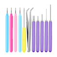 thumbnail image 1 of yuksok Paper Quilling Tools Slotted Kit Rolling Curling Needle Pen Decoration Different 11Pieces Tweezer, 1 of 9