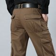 thumbnail image 5 of RXIRUCGD Men's Solid Color Pocket Workwear Pantscasual Straight Leg Pants, Brown, Size: 3XL, 5 of 5