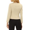 thumbnail image 3 of INSPIRE CHIC Blazer Court Sans Col à Fermeture Éclair pour Femme de Style Workwear TP Beige A, 3 of 7