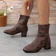 thumbnail image 5 of LSLJS Bottes à Cheville Hautes pour Femmes à Talon Épais et Bout Rond, Bottes Mi-Mollet pour Femmes, Cadeau pour Femmes, 5 of 5