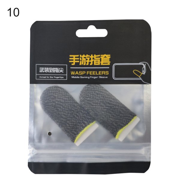 HEVIRGO 1 Pair Touch Screen Finger Sleeves Non-Scratch Nylon Fiber Mobile Game Finger Cots for Entertainment
