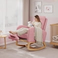 thumbnail image 2 of BeesClover Nursery Rocking Chair, Modern Glider with High Backrest and Sturdy Wooden Legs, Comfortable Accent Rocker for Living Room, Bedroom, Nursery Furniture, Easy Assembly, 2 of 8