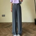 thumbnail image 2 of Sentmoon Women Wide Leg Pants Plus Size High Waist Athletic Pants for Women Loose Solid Color Breathable Straight Leg Sweatpants Fall Trendy for Sports Practice Gray XXXXL, 2 of 6