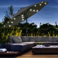 thumbnail image 2 of Outsunny Parasol de Patio Solaire de 9 Pi avec Lumières DEL, Auvent Inclinable, Gris, 2 of 10