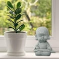 thumbnail image 3 of Creative Buddha Statue Resin Feng Shui Buddha Statue Monk Play the Piano, 3 of 8