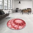 thumbnail image 4 of Ahgly Company Tapis d'Intérieur Lavable en Machine Carré Transitionnel Rose Corail Clair, 5 Pieds Carré, 4 of 7