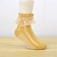 thumbnail image 1 of RXIRUCGD 3PC Children's Lace Lace Girls' Socks Cotton Mesh Princess Socks Cute Mid Length Socks( Yellow, Size:M ), 1 of 3