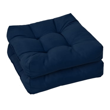 Costway 2 Pcs Coussins d'Assise pour Chaise de Patio 21 Pouces x 21 Pouces Intérieur/extérieur Bleu Marine