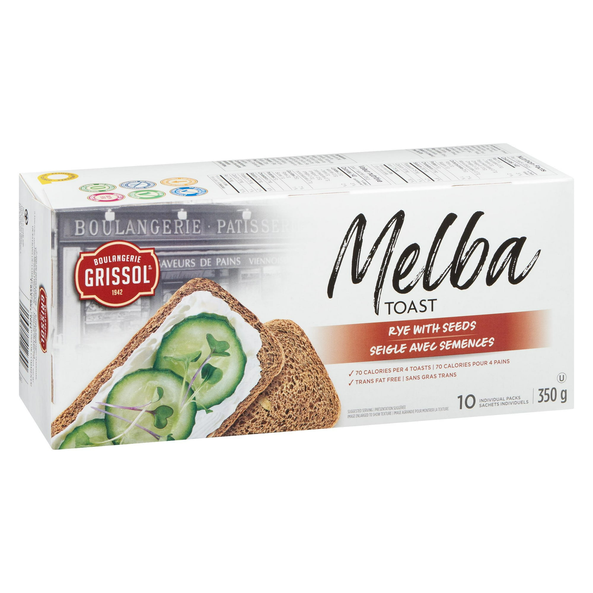Boulangerie Grissol Melba Toast Rye with Seeds 350g