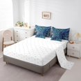 thumbnail image 3 of YST Marble 7 Pcs Comforter Set, Geometric Sheet Set Bed In A Bag Twin Size, Golden Stone Pattern Duvet Set Turquoise Quilt Set For Men Women Abstract Trippy Blue Sheets, 3 of 5