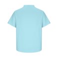 thumbnail image 4 of Chemises pour Hommes Lin Chemise Homme à Manches Courtes Couleur Unie Coton Lin Chemise Décontractée à Manches Courtes Col Pliable Haut Blouse à Col Rabattu, 4 of 5