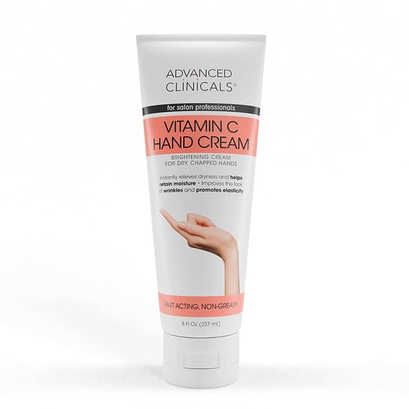 Advanced Clinicals Vitamin C Body & Hand Lotion Moisturizing Skin Care Cream For Hands & Body – Intense Soothing & Hydrating Vitamin C Hand Cream Moisturizer For Dry Cracked Hands, Large 8 Fl Oz