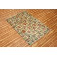 thumbnail image 3 of Casavani Cotton Handblock Printed Dhurrie Green Hallway Runner Area Rug Outdoor Rug 2.6x4 feet, 3 of 4