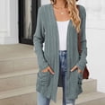 thumbnail image 2 of cfhntfmh Womens Casual Cardigan Ribbed Knit Open Front Long Cardigans Lounge Long Sleeve Sweater Outwear with Pockets, 2 of 4