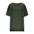 thumbnail image 3 of WRKEKC Chemises à Manches Courtes pour Femmes, T-Shirts d'Été pour Femmes, Chemise de Sport à Manches Courtes Col Rond Couleur Unie Grande Taille pour Femmes, 3 of 8