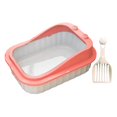 thumbnail image 3 of Esquirla Cat Litter Tray Cat Litter Container with High Side Open Top Pet Litter Tray Pink, 3 of 8