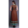 thumbnail image 4 of Bimba Robe Anarkali Damassé Rouge Brique pour Femmes Kurti Imprimé Ethnique Indien Longue Kurta Robe de Soirée XX-Grand, 4 of 6