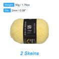 thumbnail image 2 of Unique Bargains Fil Acrylique Jaune Pâle, Lot de 2 Écheveaux de 50 g, 2 of 7