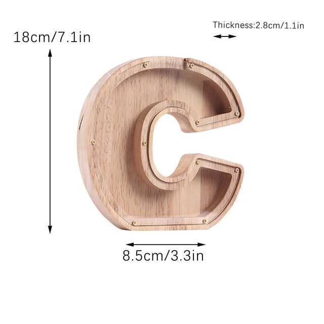 Agiferg Personalized Wooden Name Money Box Wooden Deposit Box Twenty Six English Letters