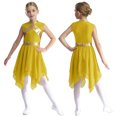 thumbnail image 1 of MSemis Robe de Danse de Louange Sans Manches pour Filles Enfants, Robe de Culte Liturgique, Costume, Robe d'Église, Robe Longue 6-16 Ans Jaune 12, 1 of 6