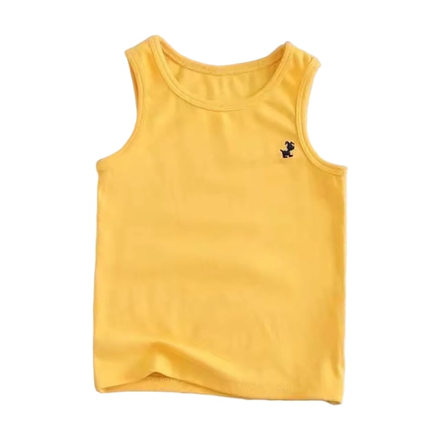 DXOUPM Débardeurs pour Garçons Doux et Respirants Chemise Sans Manches Mode Décontractée Chemises de Plage pour Enfants