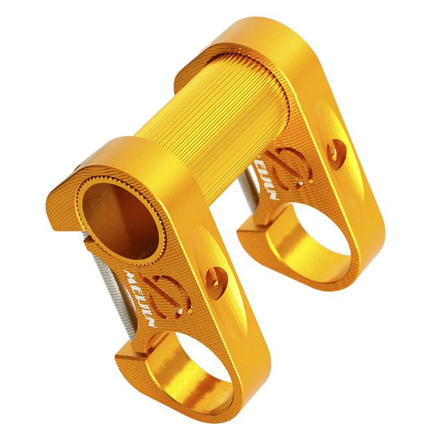 Tignapoo Aluminum Alloy Dual Handlebar Stem for Folding Bikes, Adjustable 25.4mm Fork, Lightweight and Durable, Available in Various Colors Including Gold, Perfect for Mountain and Road Bicycles