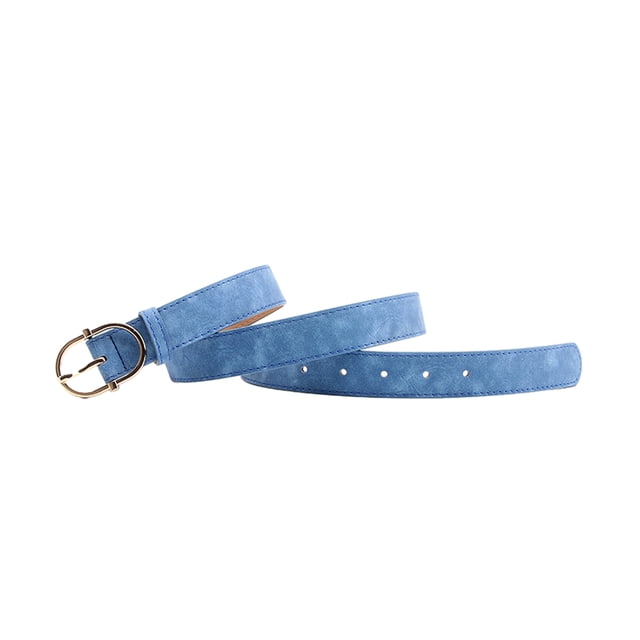 Youkk 1/2/3/5 Womens Belt With Alloy Buckle Heads And Finely Crafted Edging Available In Multiple Colors blue 1 Pc