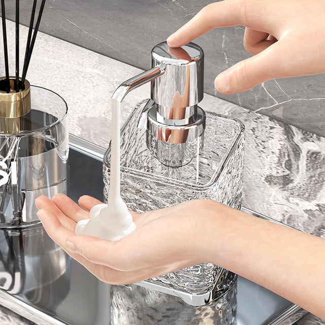 Cagogo under $5 Foaming Soap Dispenser, Foaming Soap Dispenser Bottle, Refillable Hand Soap Dispenser, Bathroom Kitchen Liquid Soap Dispenser, Pump Bottle for Shampoo Body Wash