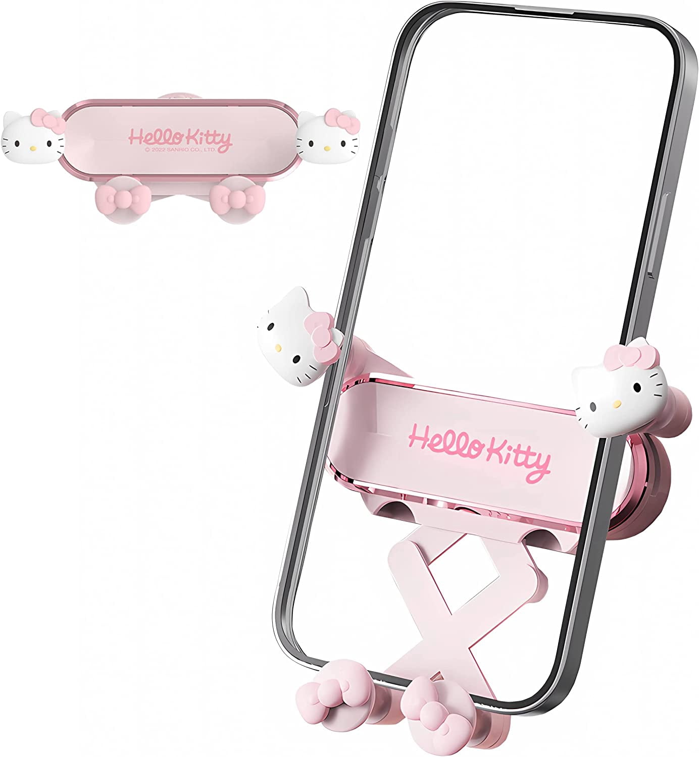 MJMJ Car Phone Holder Mount for Women [Cute Pink], 2023 Upgrade Gravity Car Phone Mount with Sturdy Air Vent Clip Auto Lock Cell Phone Holder Mount for iPhone Samsung & All Phones