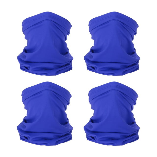 Uxcell Neck Gaiter, 4 Pack Breathable Cooling Face Cover Scarf for Cycling Running, Blue