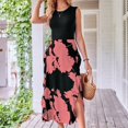 thumbnail image 3 of EIMELI Robe Élégante pour Femmes Mode Irrégulière Fendue Robe Décontractée Simple Vacances au Bord de la Mer, 3 of 7