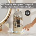 thumbnail image 4 of Concealed Toothbrush Holder Toothbrush Holders for Bathrooms 360 Rotating Waterproof Dustproof Toothpaste Holders with Sliding Lid for Vanity Makeup Brushes Holder Pen Holder Stora,b, 4 of 7